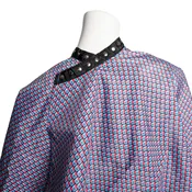 Durable XL 10-snaps Red White Blue Barber Salon Long Hair Cutting Shampoo Cape - Hair Capes and Aprons Co
