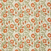 Indian Block Prints: Cottage Fabric Collection - Trumpet Vines in Sage
