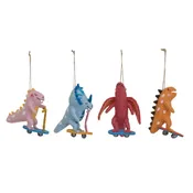 Handmade Wool Felt Dinosaur on Skateboard/Scooter Ornament