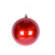 100MM PLASTIC BALL ORNAMENT/ RED