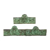 19th Century Set of 3 Oxidized Copper Architectural Panels