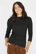 Audrey Boatneck Top in Black