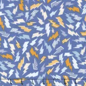 Astrobots Flannel - Lightning Blue Yardage