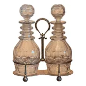 1920s Wine Decanter With Stand- 3 Pieces
