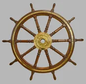 Antique Oak and Brass Ship's Wheel Circa 1900 — Daniels Antiques