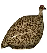 Small Black w/ Yellow Guinea Hen | La Pintade Caillard Guinea Hens by Heidi Caillard