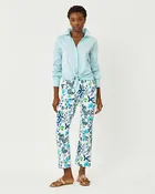 27" Carwyn High Rise Crop Flare Pant - Resort White Sea Blooms