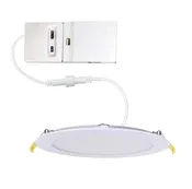 Slim 4" LED Downlight - 600-1075Lm - Smooth Trim - Wattage and CCT Selectable - 120-277v Dimmable
