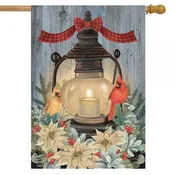 Warm Winter Candle House Flag