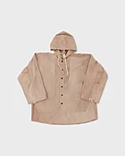 Natural Dyed Cotton Oxford Hooded Shirt Jacket, Dry Rose