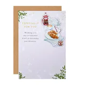 Coffee & Croissants Design Birthday Card