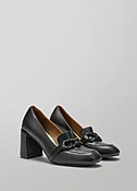 Eco leather loafer with heel