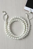 Updated White Pearl Cord Phone Charger