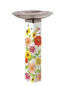Birds and Bees Bird Bath Art Pole