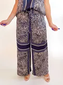 Abstract Zebra Print Wide Leg Pants