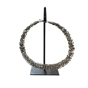 Vintage Chinese Tribal Ceremonial Necklace (Miao Silver Torque Neckalce) on Custom Stand — Wolf Hall Antiques