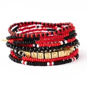Game Day 11-Strand Bracelet Set Red + Black