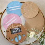 Baby Shower Prediction Advice Card Keepsake Book - Kraft Circle Shape