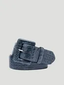 2" Matte Caiman Croc Belt in Navy