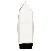 10" Clear Crystal Facet Rectangle on Black Base