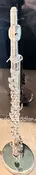 All metal Flute and Flute Stand ~ 6″  mint condition
