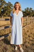 Striped Maxi Dress: Blue
