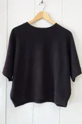 Black Double Knit Short Sleeve Top