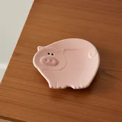 3" Ceramic Pig Dish - Hand Painted Spoon Rest & Trinket Tray