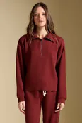 Half Zip Seam Pullover in Merlot