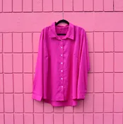 #103 5x Shein Fuchsia Pink Dark Pink Collared Button Top Shirt