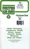 Evergreen 2067 Styrene O Freight Car Siding Scale 3-1/4" Spacing 6 x 12" Sheet