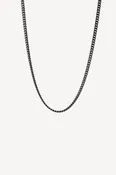 18K White Gold With Black PVD Curb Chain Necklace
