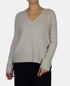 100% Cashmere Cuffed V-Neck