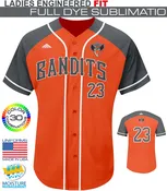 1065 | Sweep Custom Full Button Short Sleeve Fast-pitch Jersey