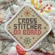 Cross Stitcher On Board Vinyl Sticker - Sweet Wing Studio