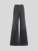 FLARED JEANS WITH PEGASO BUTTONS