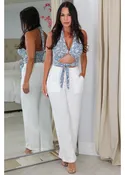 1054 Halter Cut out Front tie Top