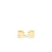 Adjustable Baguette Crossover Ring