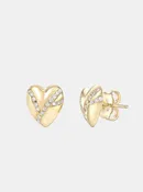 Baby Kintsugi Heart Studs