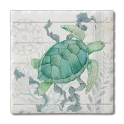 Beach Therapy Turtle Tile Coaster