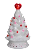 7.5 Inch Ceramic Valentine's Day Tree with Red Heart Topper