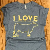 “I Love Cows” Tshirt – Heather Cool Grey Color