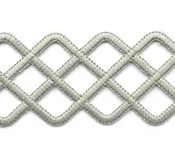 3.75" Wide Geometric Applique Drapery Tape Trim / Alabaster