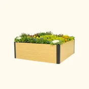 16″ Tall Woodgrain 4′ x 4′ Metal Raised Garden Bed