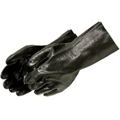 12″ Semi-Rough Black PVC Gloves 12 Pack