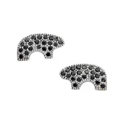 14kw Black Diamond Medium Bear Earrings