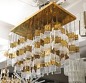 Murano Glass and Brass Chandelier. —  elle w collection