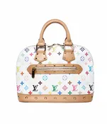2000s Louis Vuitton Multicolore Blanc Alma PM Handbag