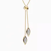 Adjustable diamond leaf pendant 18K Gold | Platinum | Bixlers®