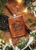 Moonshine Embossed Leather Flask